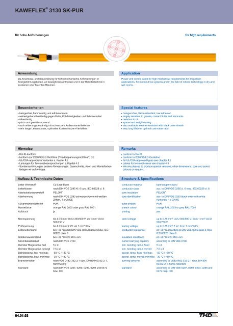 kaweflex 3130 sk-pur kaweflex 3130 sk-pur - TKD KABEL GmbH