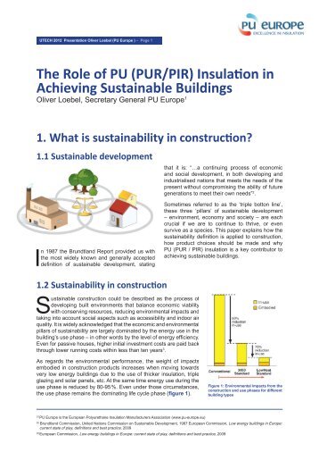 The Role of PU (PUR/PIR) Insulation in Achieving ... - PU Europe