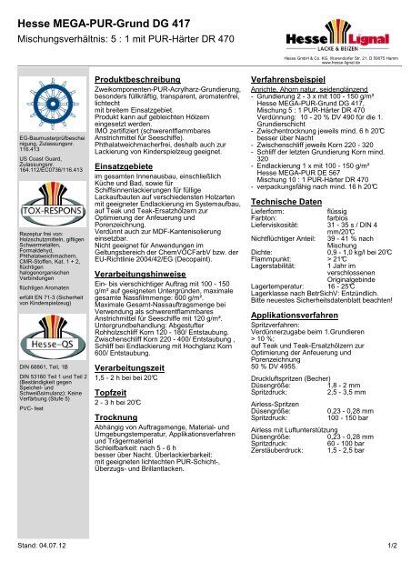 Hesse MEGA-PUR-Grund DG 417 - Hesse Lignal