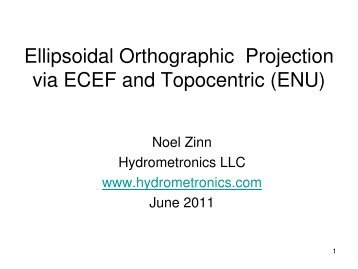 Ellipsoidal Orthographic Projection via ECEF and ... - Hydrometronics