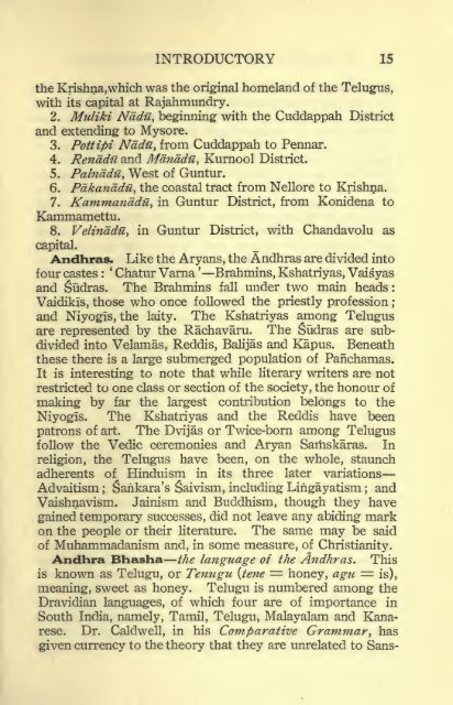 A history of Telugu literature; - Cristo Raul