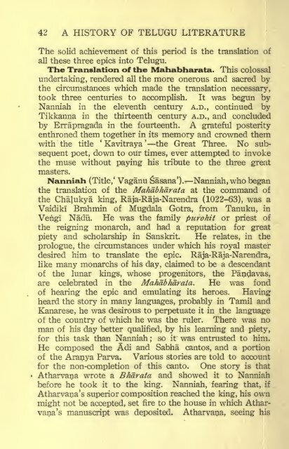 A history of Telugu literature; - Cristo Raul