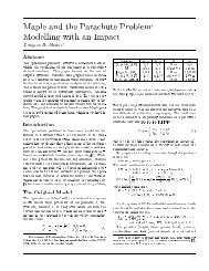 Maple and the Parachute Problem: Modelling with an ... - CiteSeerX