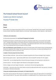 Minutes Parent Council Thurs 4th Oct 2012 - The Purbeck School