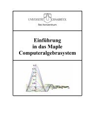 Einführung in das Maple Computeralgebrasystem - Rechenzentrum ...