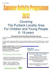 Purbeck Locality Summer Leaflet 2012 - The Purbeck School