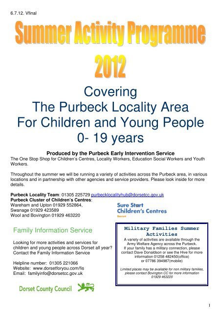 Purbeck Locality Summer Leaflet 2012 - The Purbeck School