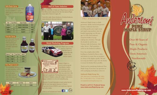 Syrup Brochure - Anderson's Maple Syrup