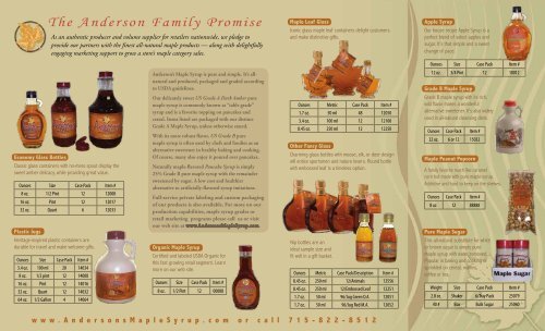 Syrup Brochure - Anderson's Maple Syrup