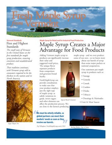 Fresh Maple Syrup from Vermont - Tillinghast Maple Syrup