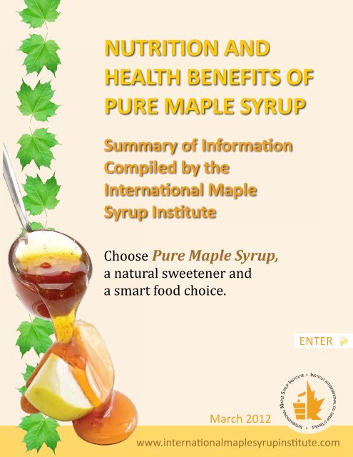 NUTRITION AND HEALTH BENEFITS OF PURE MAPLE SYRUP