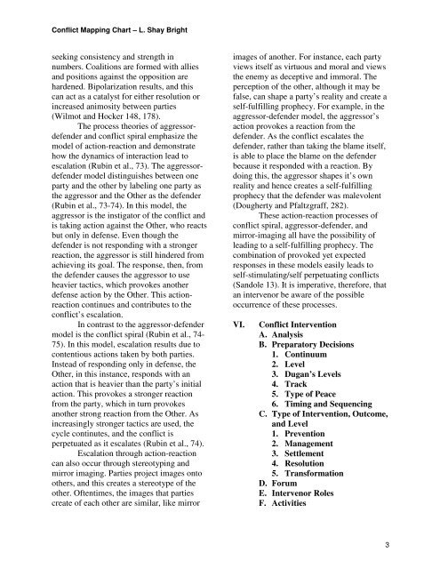 The Conflict Mapping Chart By L. Shay Bright To ... - CMSupport.org