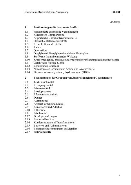 Chemikalien Risikoreduktions-Verordnung (ChemRRV), 620 kB