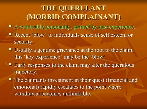 Unreasonable Complainants and Querulent Litigants