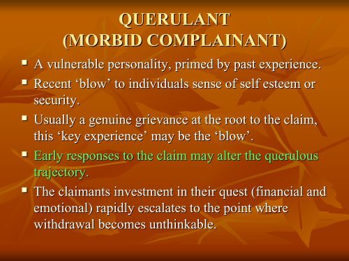 Unreasonable Complainants and Querulent Litigants