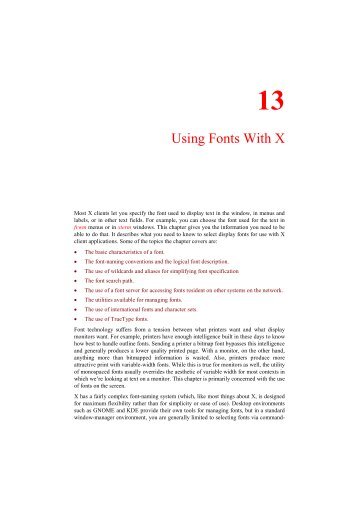 Chapter 13, Using Fonts with X