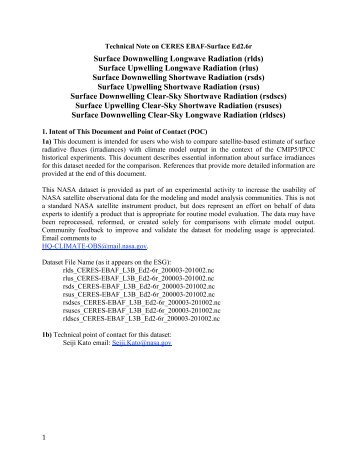 Surface Downwelling Longwave Radiation (rlds ... - Ceres - NASA