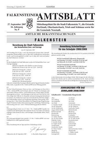 AMTSBLATT - Stadt Falkenstein im Vogtland