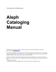 Aleph Cataloging Manual - Ex Libris Users of North America's ...