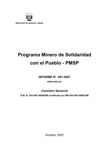 Programa Minero de Solidaridad con el Pueblo - PMSP