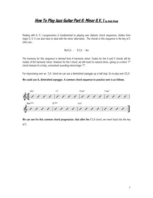 Chapter One: Minor Pentatonic Scales - Andy Drudy