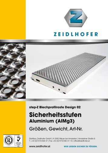 Sicherheitsstufen Aluminium (AIMg3) - Stahlbau Zeidlhofer GmbH