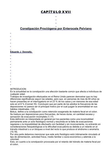 Constipación Proctógena por Enterocele Pelviano - ProctoSite