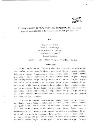 Refinação alcalina de polpa solúvel branqueada. II - Celso Foelkel