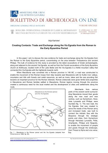 Creating Contacts: Trade and Exchange along the Via Egnatia from ...