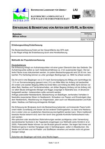 Kartieranleitung Rotmilan - Bayerische Landesanstalt für Wald und ...