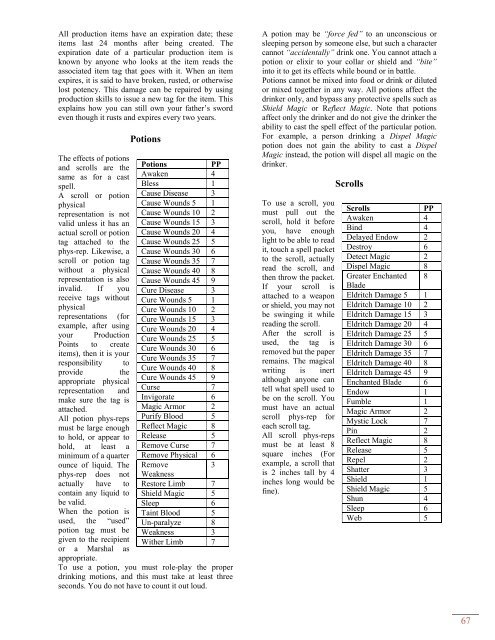 Rule Book - Fables of Fenorra