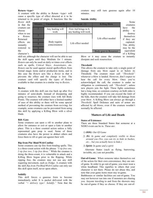 Rule Book - Fables of Fenorra