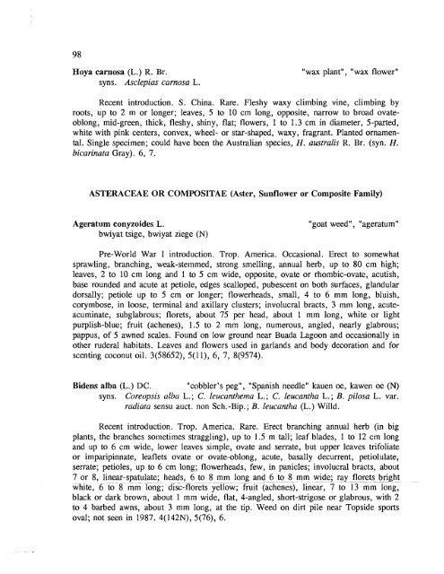 atoll research bulletin no. 392 the flora of - Smithsonian Institution ...