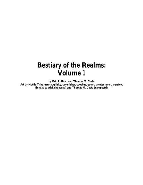 Bestiary Of The Realms Volume 1 Foolz