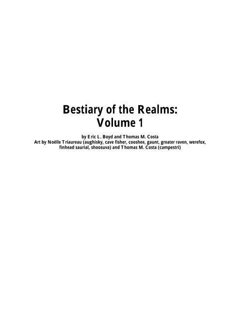 Bestiary Of The Realms Volume 1 Foolz