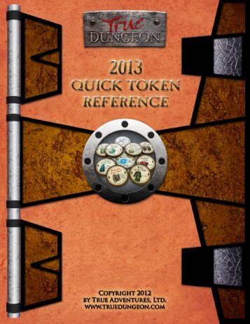 2012 Quick Reference Token Guide - True Dungeon