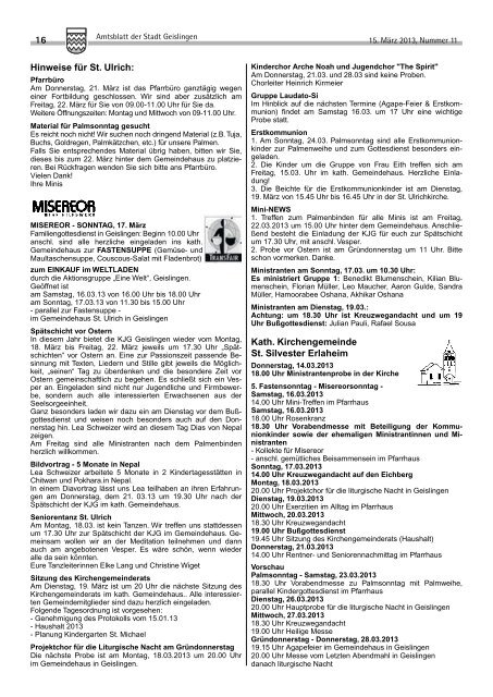 Amtsblatt Geislingen KW11 - Stadt Geislingen