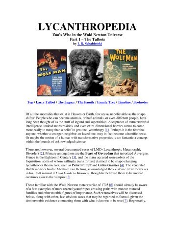 LYCANTHROPEDIA - The Official Philip Jose Farmer Home Page