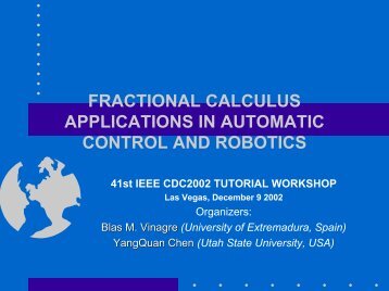 fractional calculus applications in automatic control and robotics