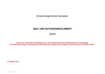 UND NUTZUNGSREGLEMENT (BNR) - Gemeinde Gampelen