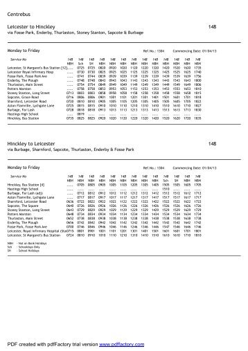 View Timetable - Centrebus