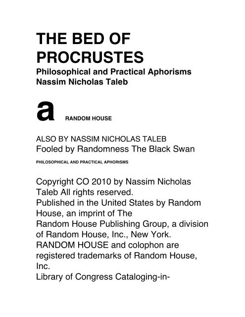 The Bed of Procrustes Taleb.pdf - Get a Free Blog Here