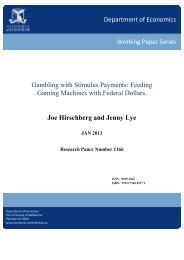 Joe Hirschberg and Jenny Lye Department of Economics Working ...