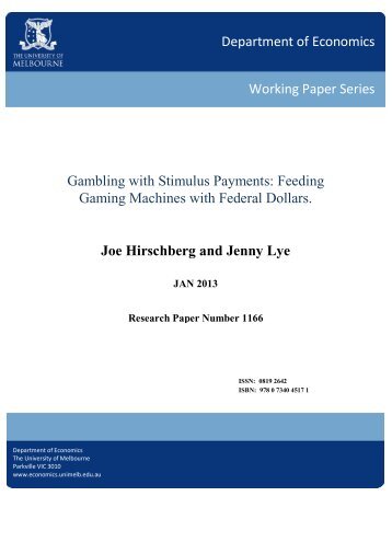 Joe Hirschberg and Jenny Lye Department of Economics Working ...