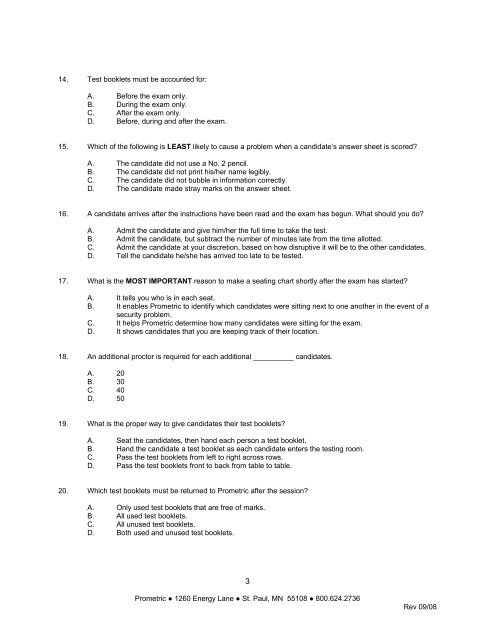 Proctor Manual - NEHA Food Safety Training