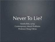 Sissela Bok, Lying Contemporary Moral Problems ... - Olena's