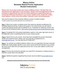 Proctor Application Form - Mizzou Online - University of Missouri