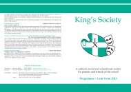 King's Society Lent Term Brochure 2013