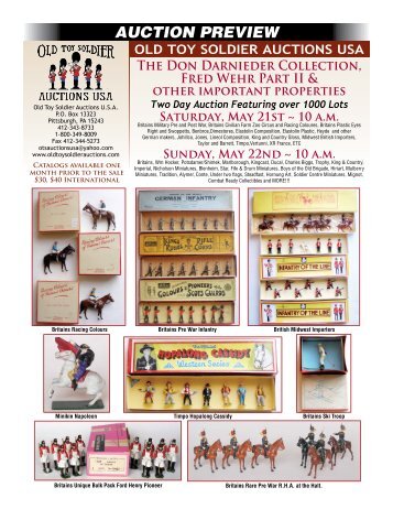 AUCTION PREVIEW (Cont.) - Old Toy Soldier Auctions