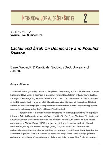 Laclau and Žižek On Democracy and Populist ... - democritics.net